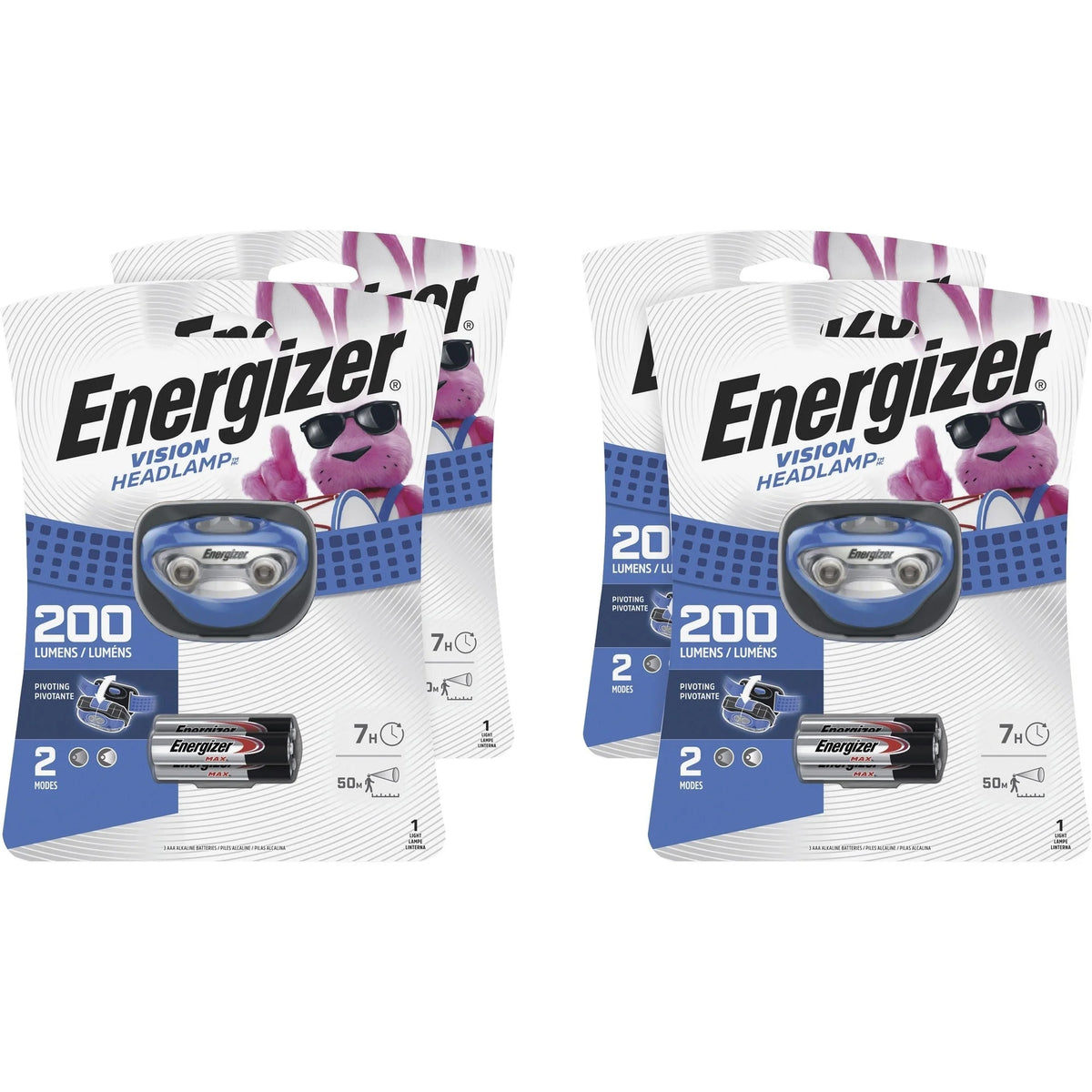 Energizer Vision LED Headlamp: 80lm AAA Battery Blue - 4/Carton - Flashlights