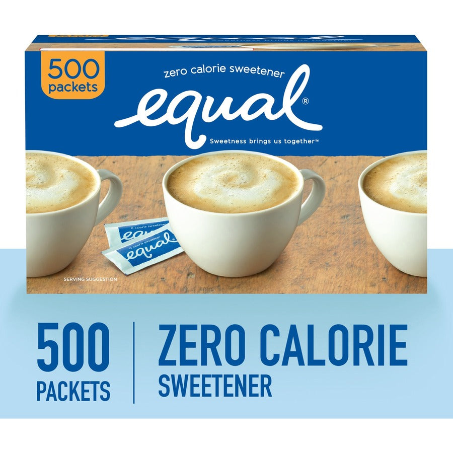 Equal Zero Calorie Original Sweetener Packets - 0.035 oz (1 g) - Artificial - 500 / Box - Condiments