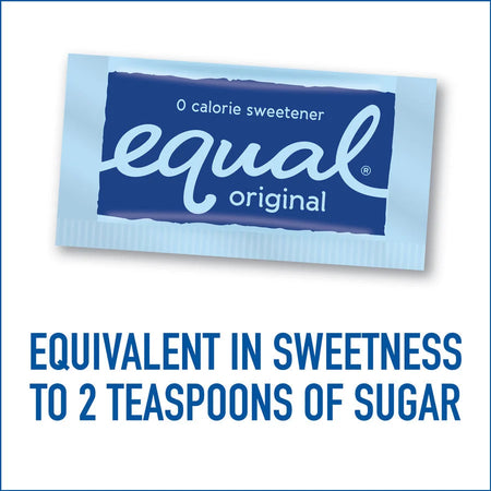Equal Zero Calorie Original Sweetener Packets - 0.035 oz (1 g) - Artificial - 500 / Box - Condiments
