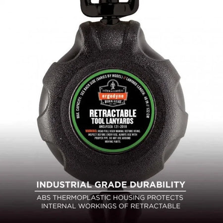 Ergodyne 3000 Retractable Tool Lanyard: 1lb Load Capacity Dual SS Carabiners - Storage & Organization