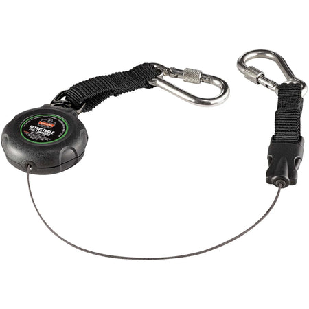 Ergodyne 3000 Retractable Tool Lanyard: 1lb Load Capacity Dual SS Carabiners - Storage & Organization