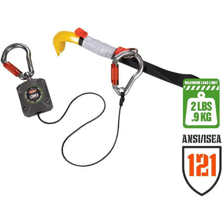 Ergodyne 3003 Retractable Tool Lanyard: Dual Locking Carabiners 2lbs Load - Standard Design - Storage & Organization