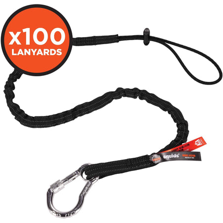 Ergodyne 3100-100pk Single Carabiner Tool Lanyard - 10lbs - 2000