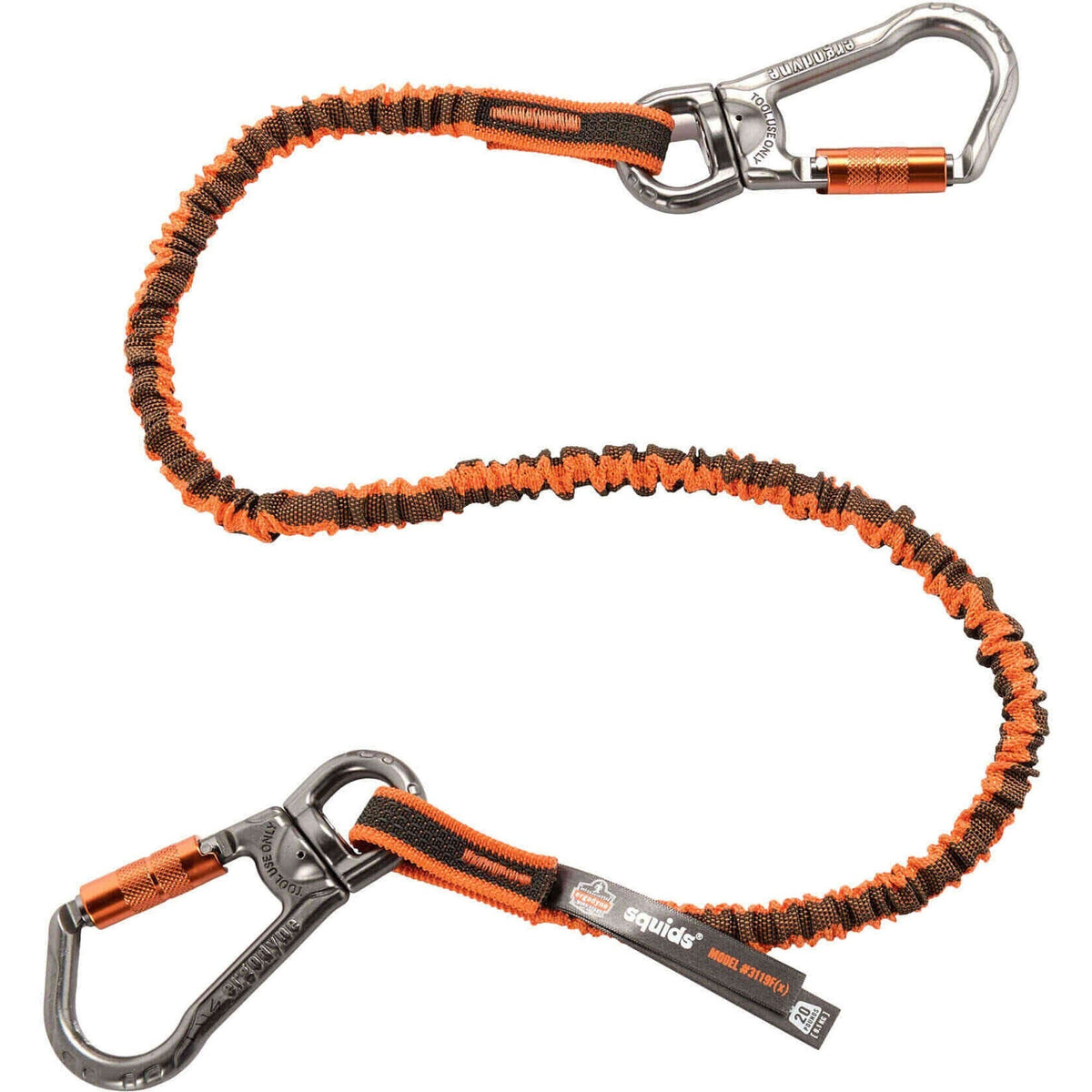 Ergodyne 3119F(x) Double-Locking Dual Carabiner Tool Lanyard with Swivel - 25lbs - 2000