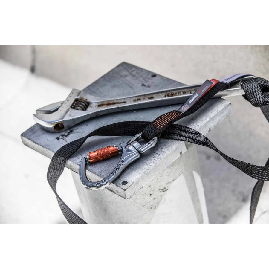 Ergodyne 3129 Tool Lanyard: Double-locking Carabiner 40 lb Load - Black Nylon - Storage & Organization