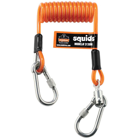 Ergodyne 3130M Coiled Cable Lanyard: 5lb Load Capacity Carabiner Attachment - Tool Storage & Organization