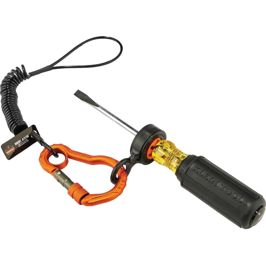 Ergodyne 3156 Coil Tool Lanyard with Single Carabiner - 2lbs / 0.9kg - Alternate-Image2