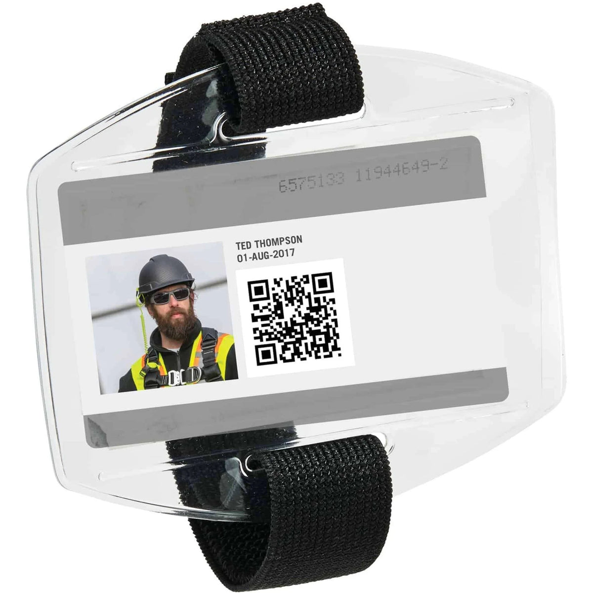 Ergodyne 3386 Arm Band ID Holder - Fits 4’’ x 2.50’’ Media - Black - 6/Carton - Badges & Supplies