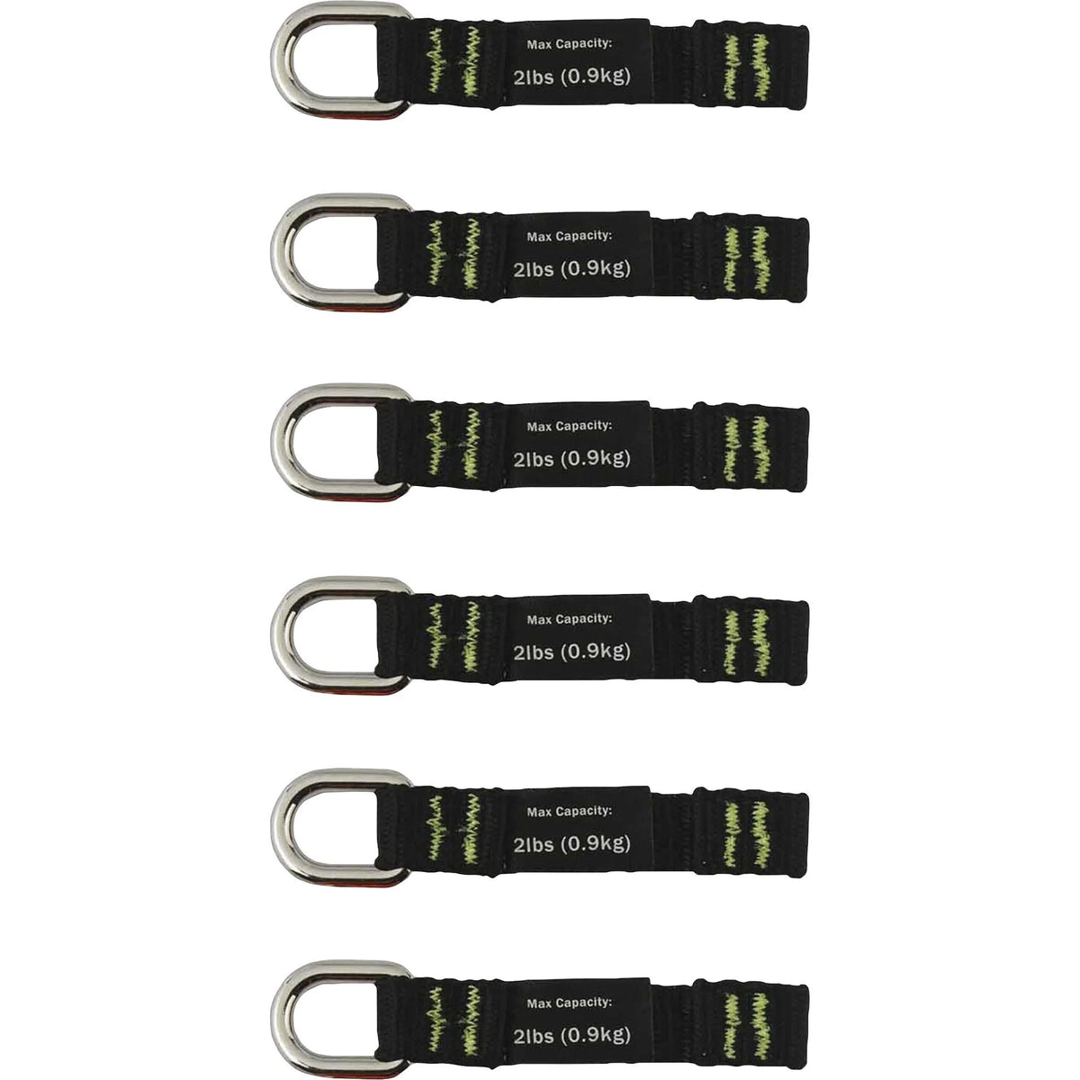 Ergodyne 3700 D-Ring Tool Tails - Secure Web Tether (6-Pack) - Storage & Organization