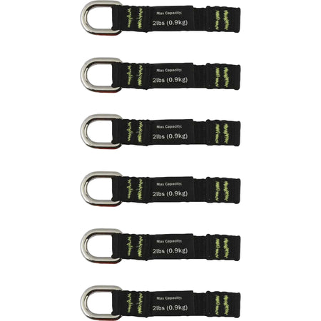 Ergodyne 3700 D-Ring Tool Tails - Secure Web Tether (6-Pack) - Storage & Organization