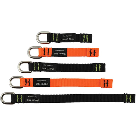 Ergodyne 3700 D-Ring Tool Tails - Secure Web Tether (6-Pack) - Storage & Organization