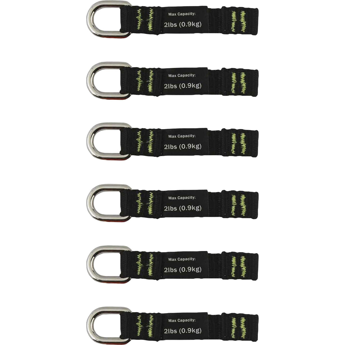 Ergodyne 3700 Web Tool Tether Attachment - D-Ring Tool Tails - 2lbs (6-Pack) - 2000