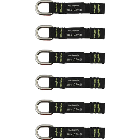 Ergodyne 3700 Web Tool Tether Attachment - D-Ring Tool Tails - 2lbs (6-Pack) - 2000