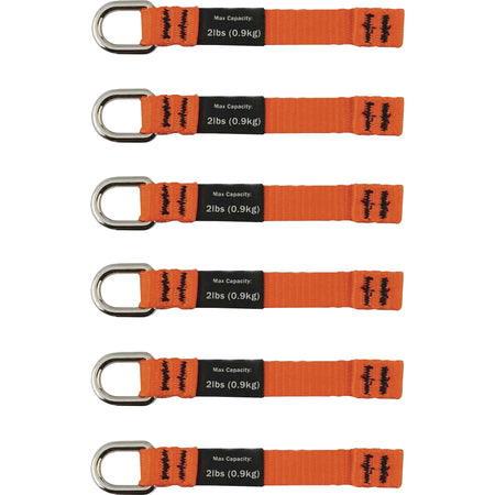 Ergodyne 3700 Web Tool Tether Attachment - D-Ring Tool Tails - 2lbs (6-Pack) - 2000