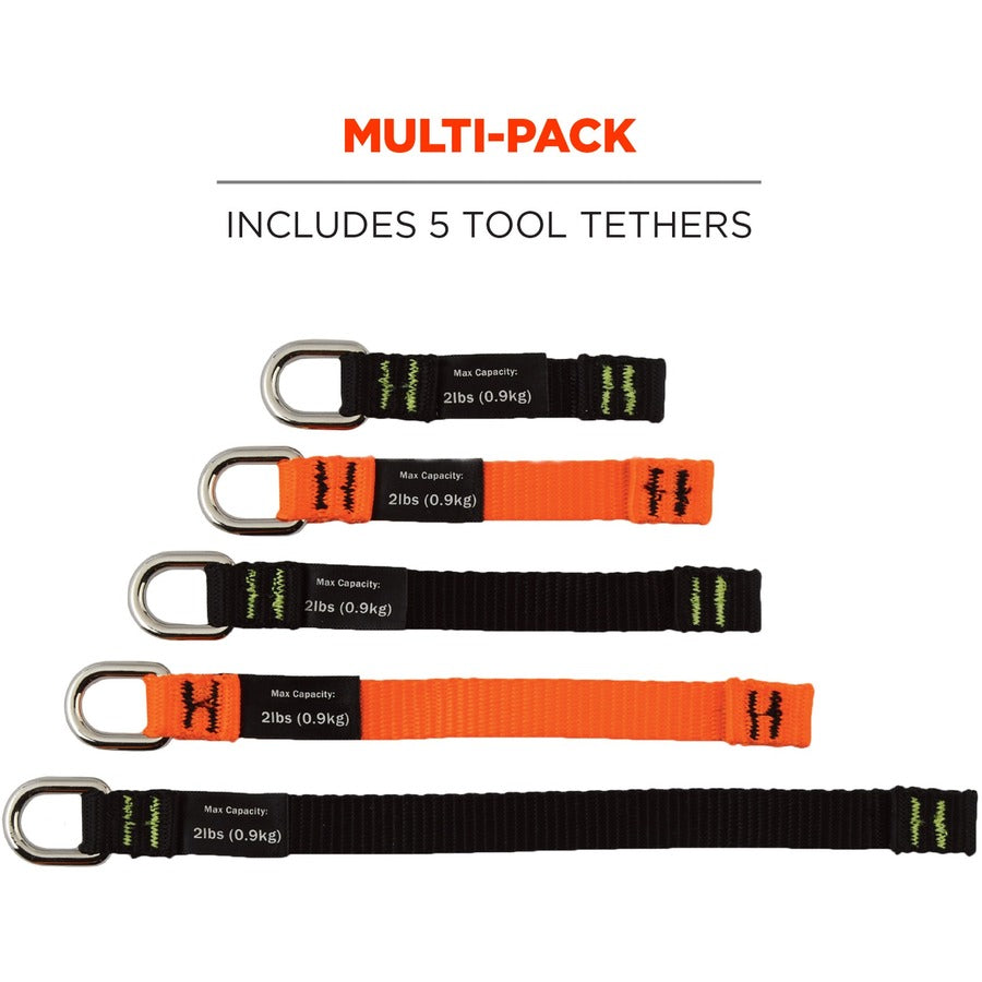 Ergodyne 3700 Web Tool Tether Attachment - D-Ring Tool Tails - 2lbs (6-Pack) - Alternate-Image1