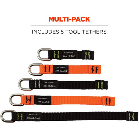 Ergodyne 3700 Web Tool Tether Attachment - D-Ring Tool Tails - 2lbs (6-Pack) - Alternate-Image1