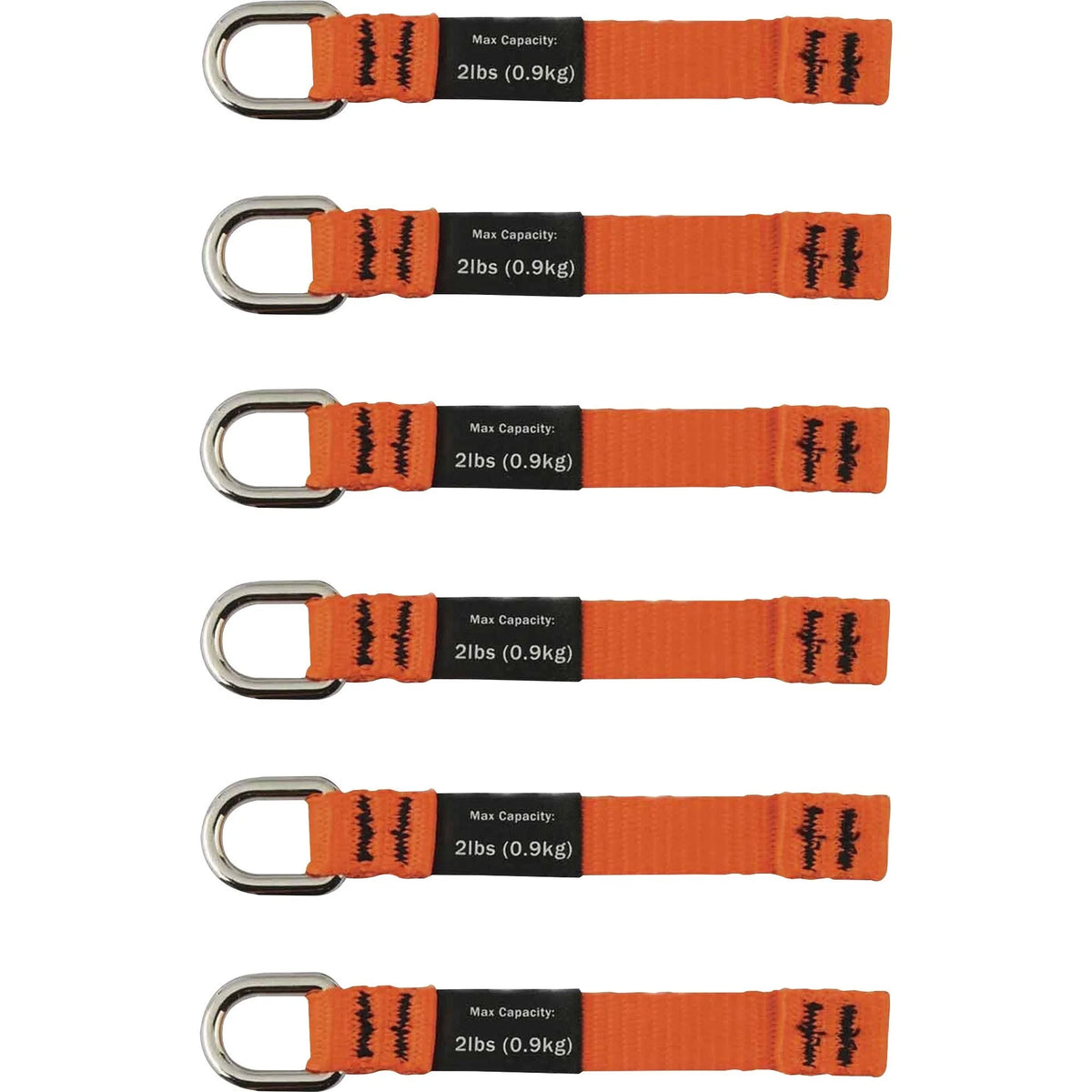 Ergodyne 3700 Web Tool Tether Attachment - D-Ring Tails - 6-Pack - Storage & Organization