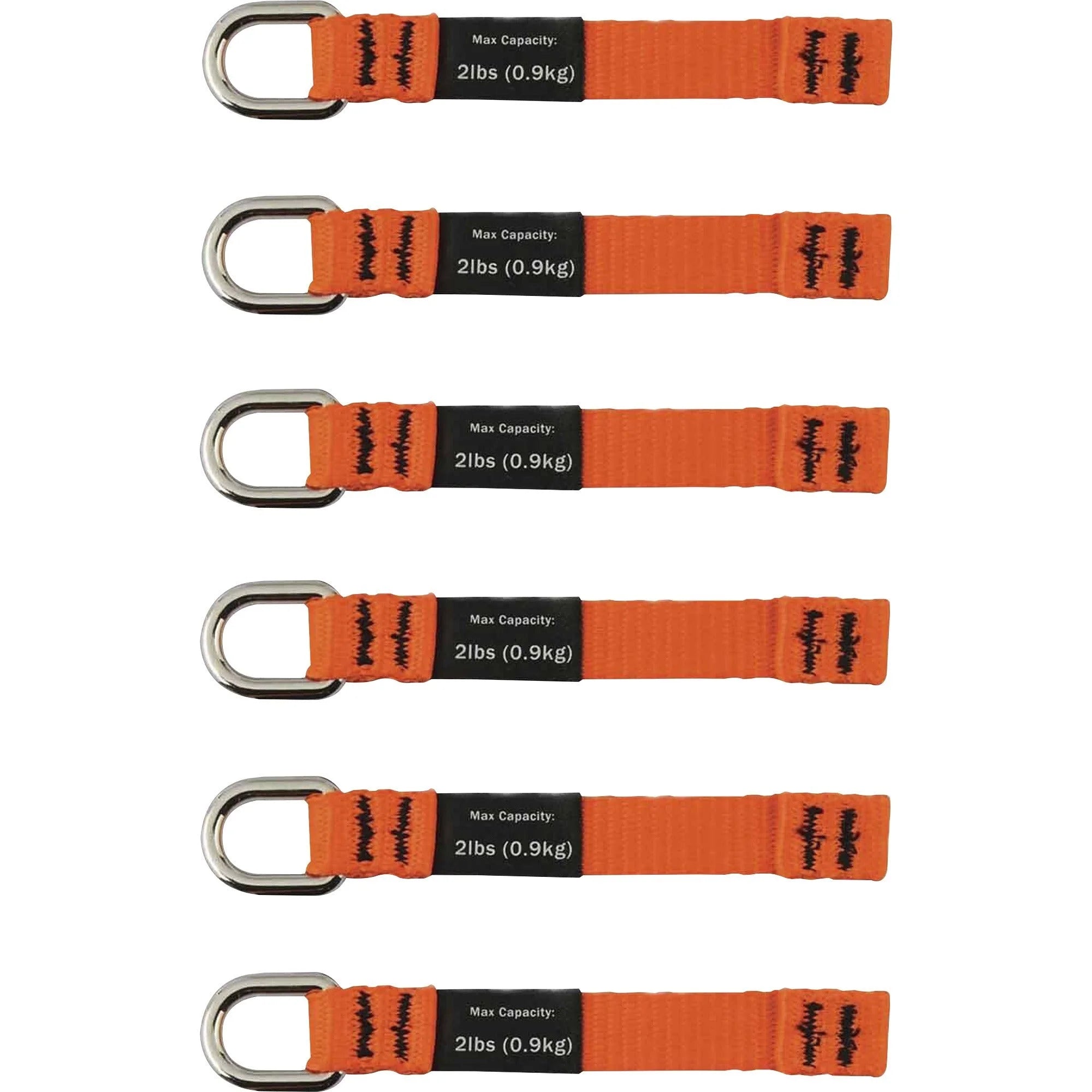 Ergodyne 3700 Web Tool Tether Attachment - D-Ring Tails - 6-Pack - Storage & Organization