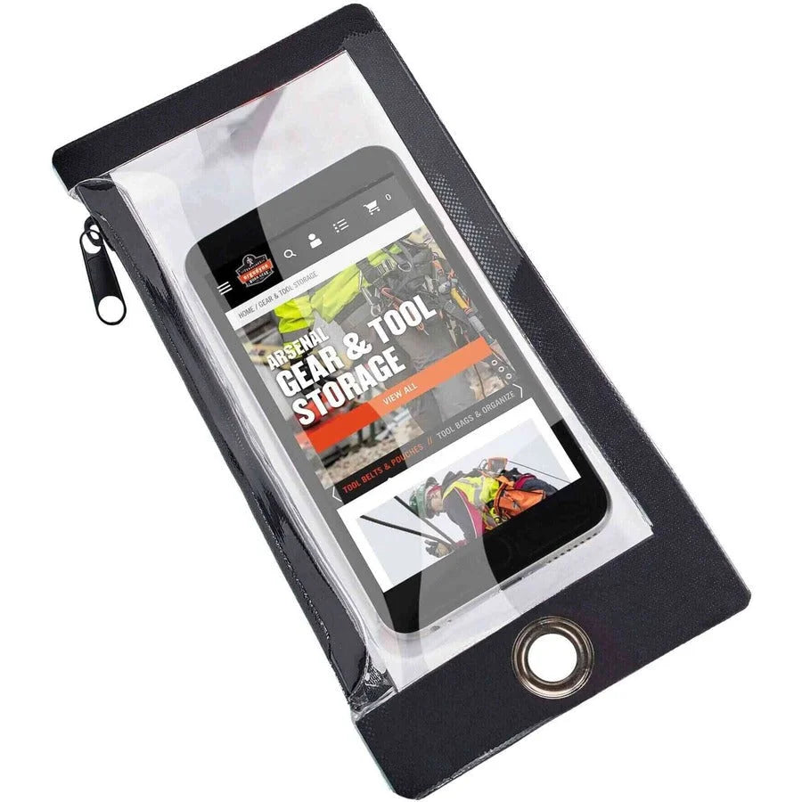 Ergodyne 3760 Plus Clear Phone Pouch: Rain Snow Dirt Dust Sand Drop Water Resistant - Tool Storage & Organization
