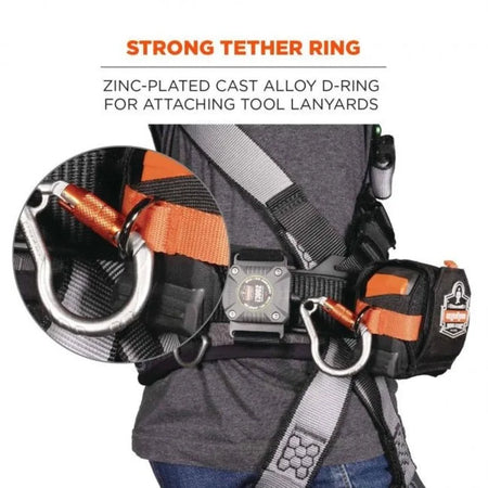 Ergodyne 3770 Tape Measure Holder: Durable Belt Clip - Black - Measures/Gauges