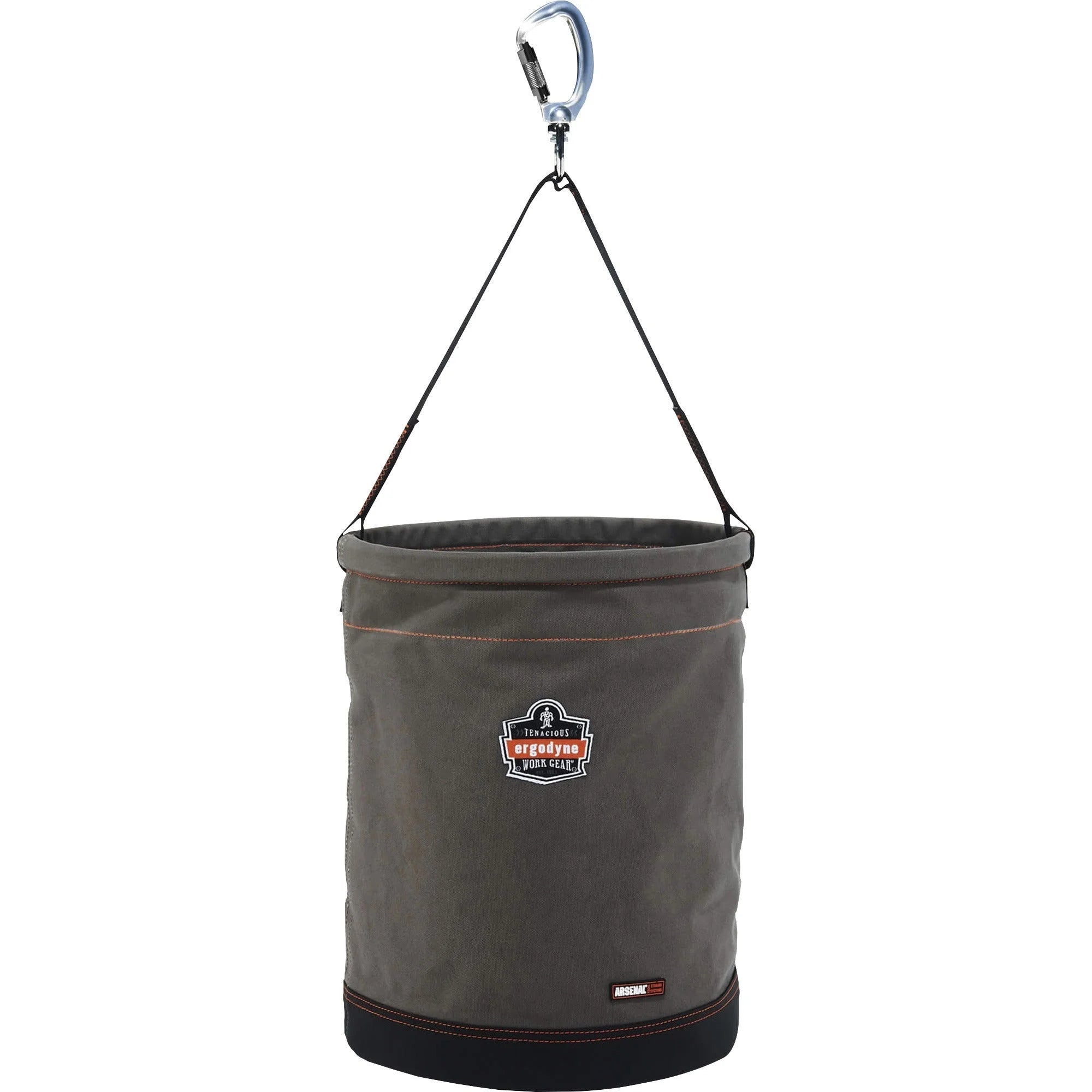 Ergodyne 5945 Canvas Hoist Bucket: Durable Swiveling Carabiner Storm Drain - Buckets & Wringers