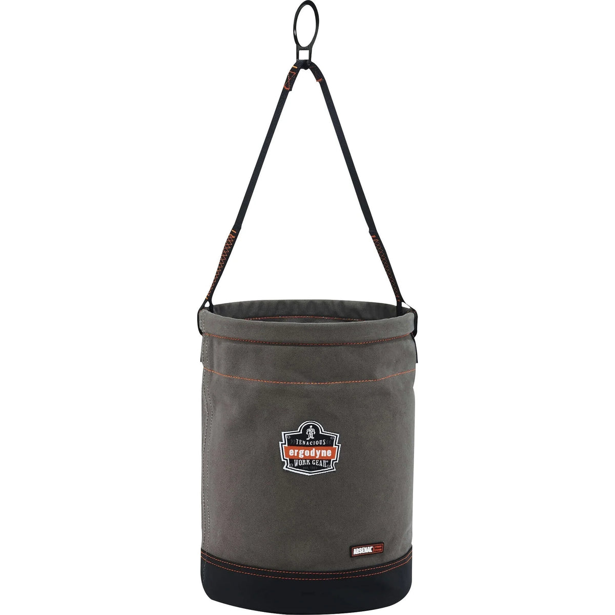 Ergodyne 5960 Canvas Hoist Bucket: Durable Storm Drain - 14’’ Gray - Buckets & Wringers