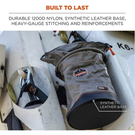 Ergodyne 5974 Hoist Bucket: Large Size 99.21 lb Capacity Zipper Closure - Buckets & Wringers