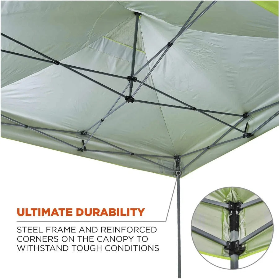 Ergodyne 6051 Heavy-Duty Pop-Up Tent Kit: 10ft x Canopy Style Lime - Outdoor Equipment