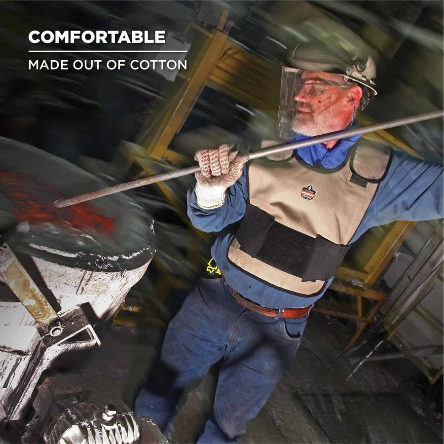 Ergodyne 6230 Safety Vest: Small/Medium Khaki - Indoor/Outdoor Pulp & Paper Motorcycle Biking - Jackets / Vests