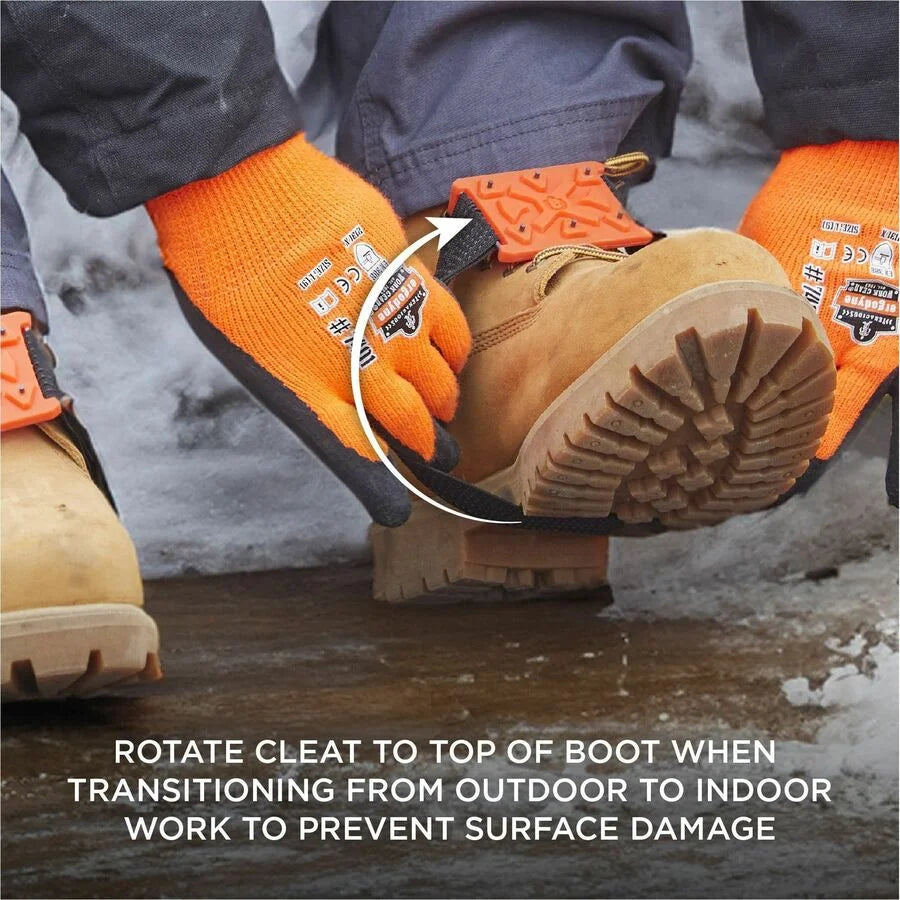 Ergodyne 6317 Mid-Sole Ice Cleats: Heeled Boot Traction Solution - Protective Gear