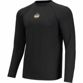 Ergodyne 6436 Long-Sleeve Base-Layer Shirt: 3XL Black - Polyester/Spandex Blend - Protective Gear