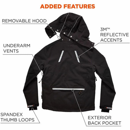 Ergodyne 6466 Winter Work Jacket - 4XL Size - Black Nylon & Spandex - Safety Jackets / Vests
