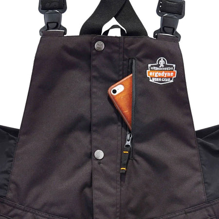 Ergodyne 6471 Thermal Bibs: Large Black Bib Overall in 1600D & 500D Nylon - Bibs Aprons