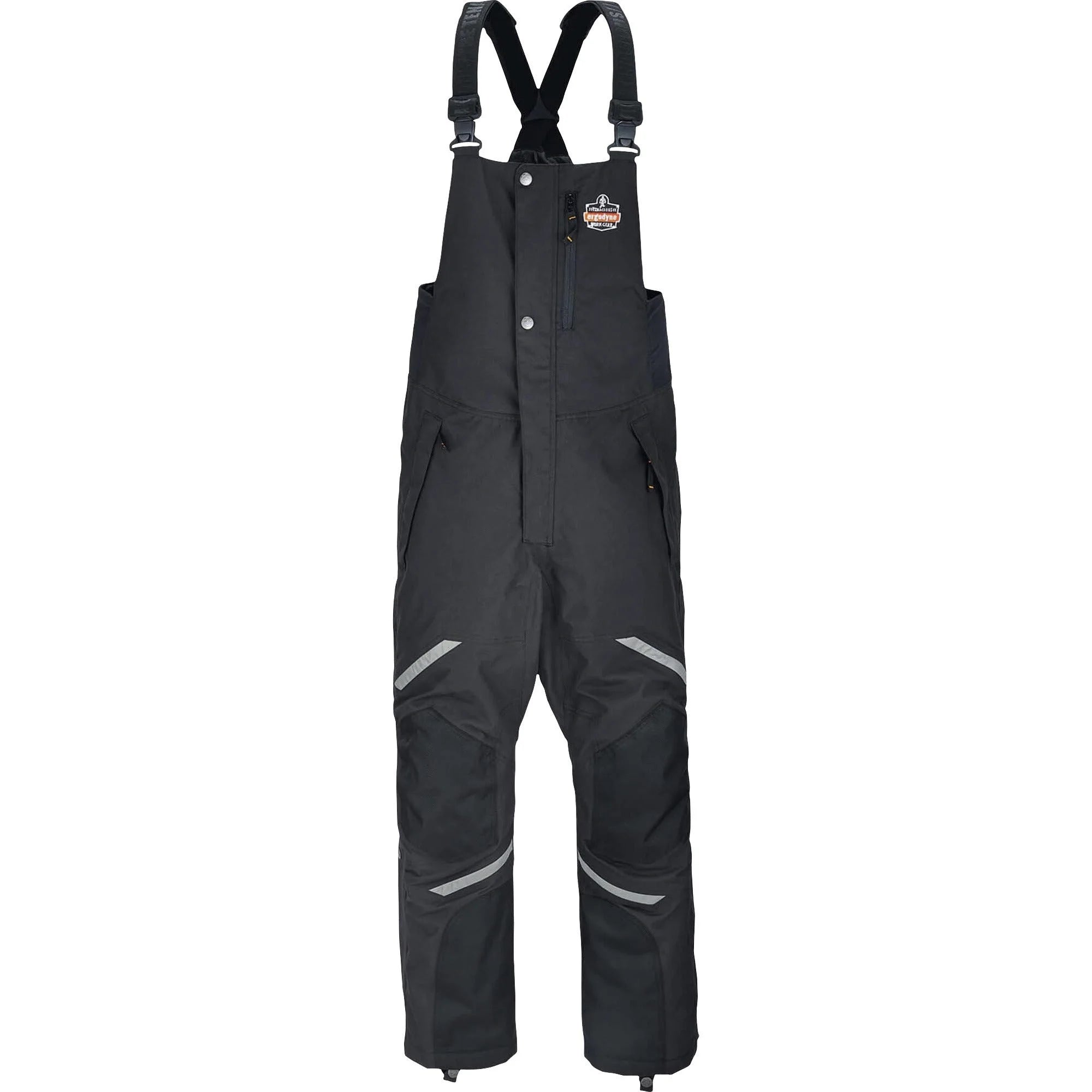 Ergodyne 6471 Thermal Bibs: Large Black Bib Overall in 1600D & 500D Nylon - Bibs Aprons