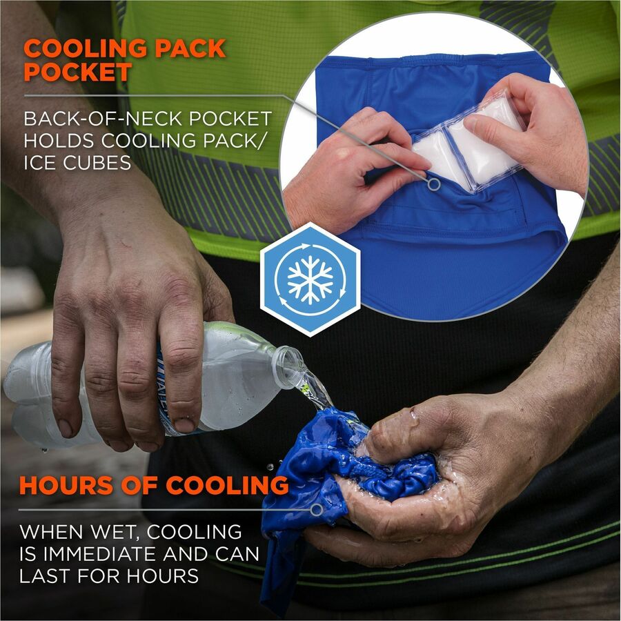 Ergodyne 6482 Cooling Neck Gaiter Bandana with Rechargeable Phase Change Ice Packs - Alternate-Image2