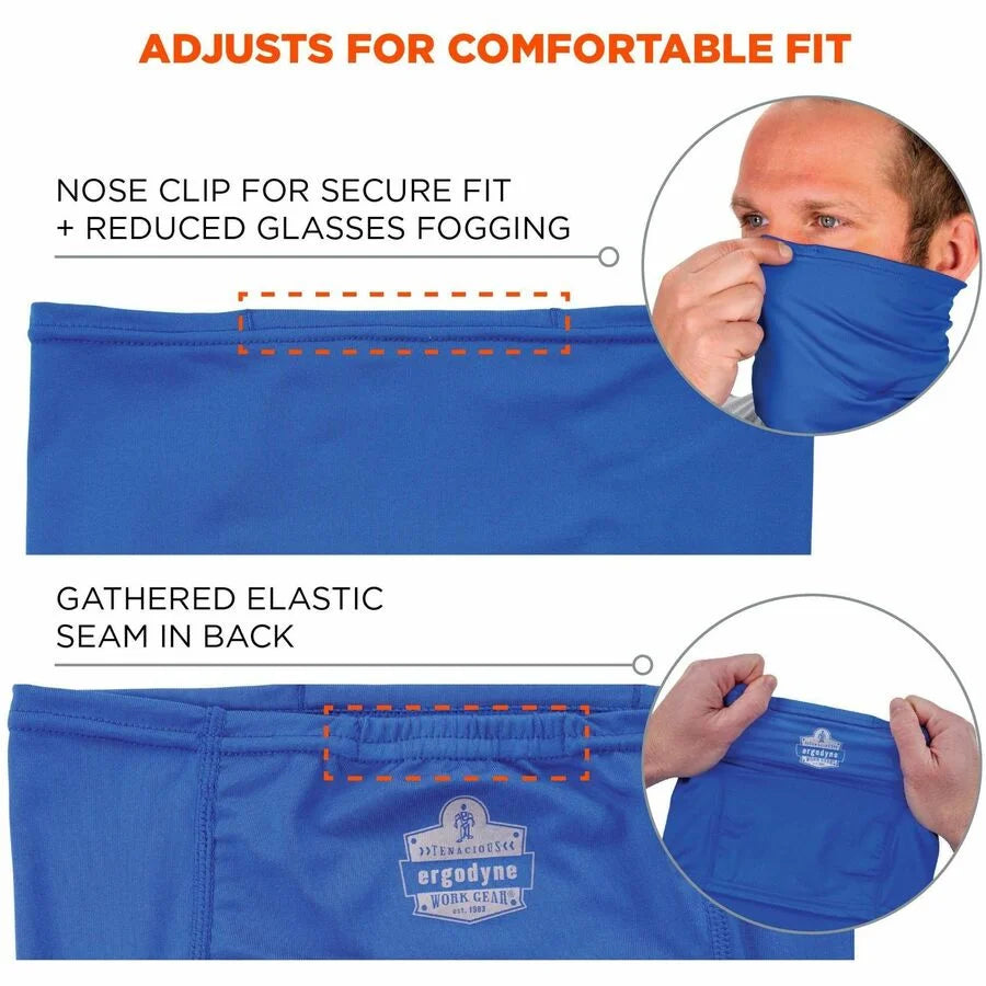 Ergodyne 6483 Cooling Neck Gaiter Bandana: Small/Medium Size Blue - Protective Gear