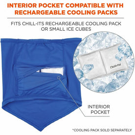Ergodyne 6483 Cooling Neck Gaiter Bandana: Small/Medium Size Blue - Protective Gear