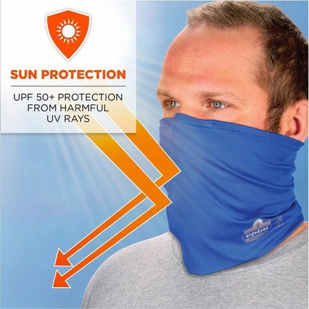 Ergodyne 6489 Cooling Multi-Band - Large/XL - Blue Polyester MicroFiber Spandex - Multipurpose Masks