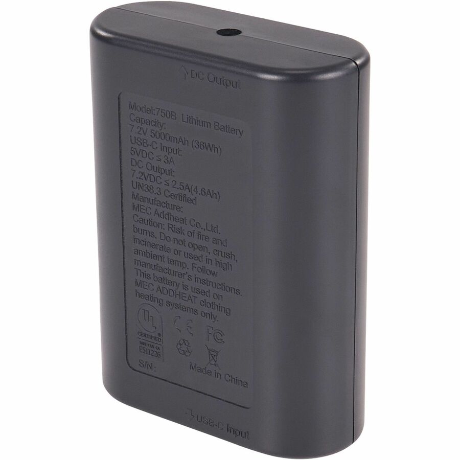Ergodyne 6495B 5000 mAh Power Bank - Rear