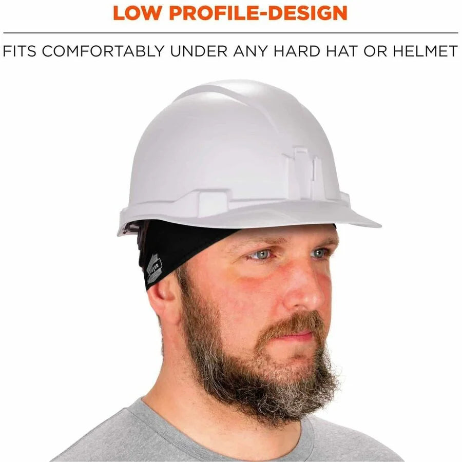 Ergodyne 6634 Cooling Headbands - Black Knit Fabric - 1 Each - Protective Gear