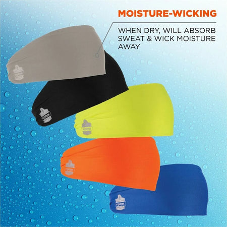 Ergodyne 6634 Cooling Headbands - Black Knit Fabric - 1 Each - Protective Gear