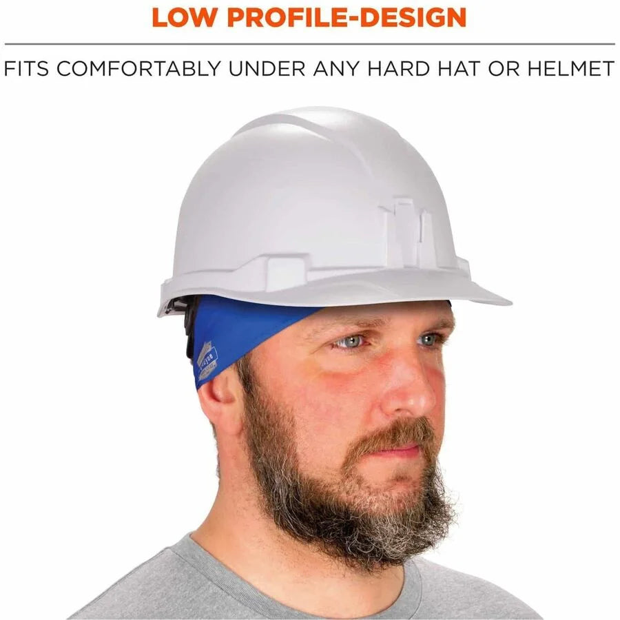 Ergodyne 6634 Cooling Headbands - Blue Knit Fabric - One Size - Protective Gear