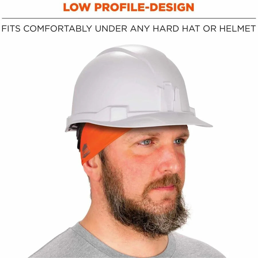 Ergodyne 6634 Cooling Headbands - Orange Knit Fabric - 1 Each - Protective Gear