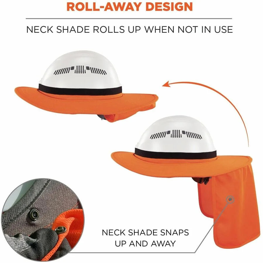 Ergodyne 6661 Hard Hat Brims - Orange Silicone Elastic - 1 Each - Protective Gear