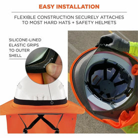 Ergodyne 6661 Hard Hat Brims - Orange Silicone Elastic - 1 Each - Protective Gear