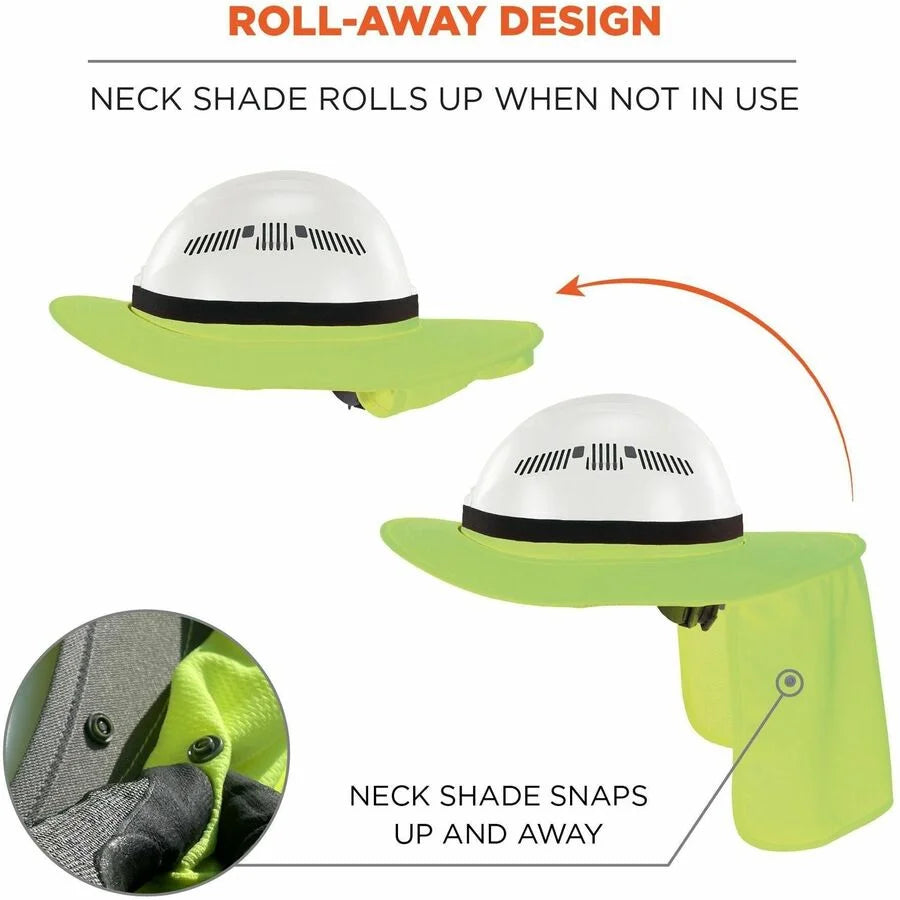 Ergodyne 6661 Lime Hard Hat Brim - Silicone & Elastic - 1 Each - Protective Gear