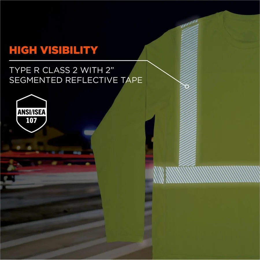 Ergodyne 6688 Cooling Hi-Vis Sun Shirt - 3XL Lime: MicroFiber/Poly/Spandex - Protective Gear