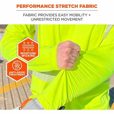Ergodyne 6688 Cooling Hi-Vis Sun Shirt: Large Size MicroFiber Blend - Protective Gear