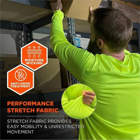 Ergodyne 6689 Cooling Long-Sleeve Shirt: Large Lime Fabric - Protective Gear
