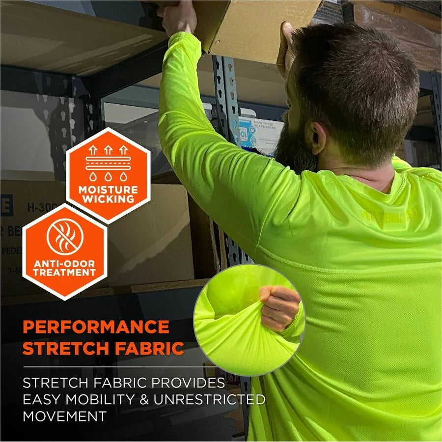 Ergodyne 6689 Cooling Long-Sleeve Shirt: MicroFiber Blend in Lime - Protective Gear
